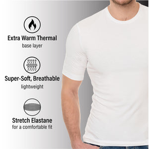 Mens Thermal Underwear Short Sleeve Top Ivory