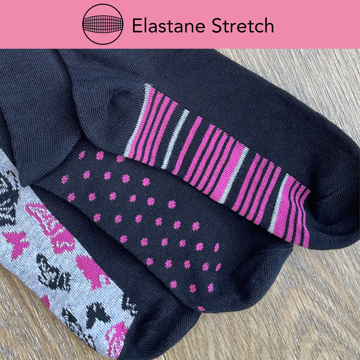 Butterfly Footbed Design Socks 5 Pack