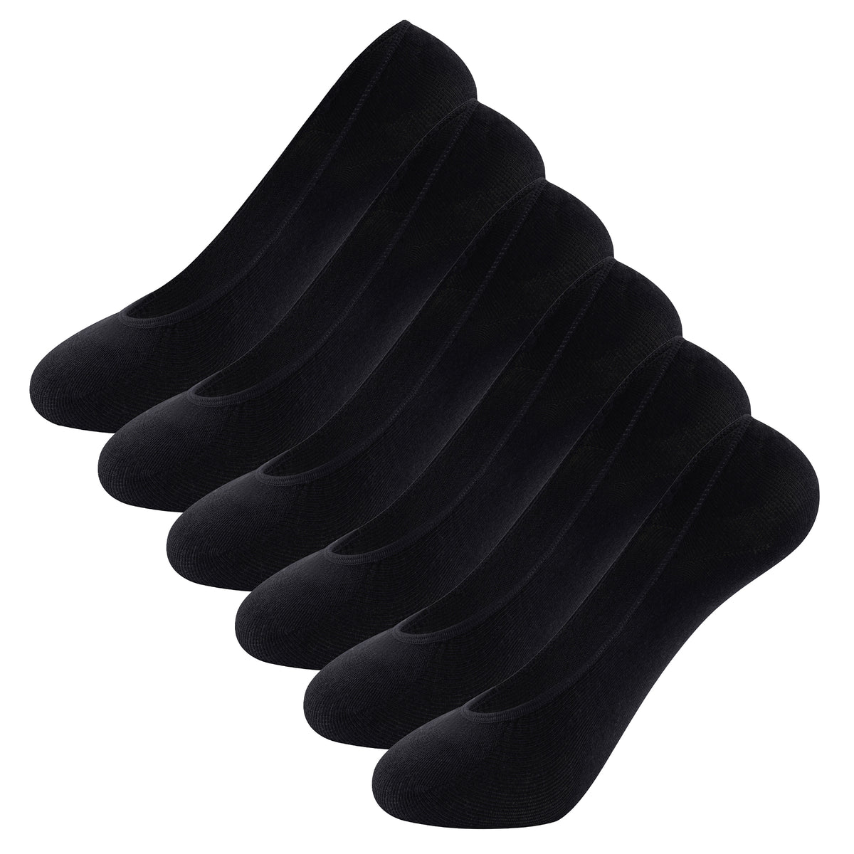 Womens 6pk Black Invisible Socks