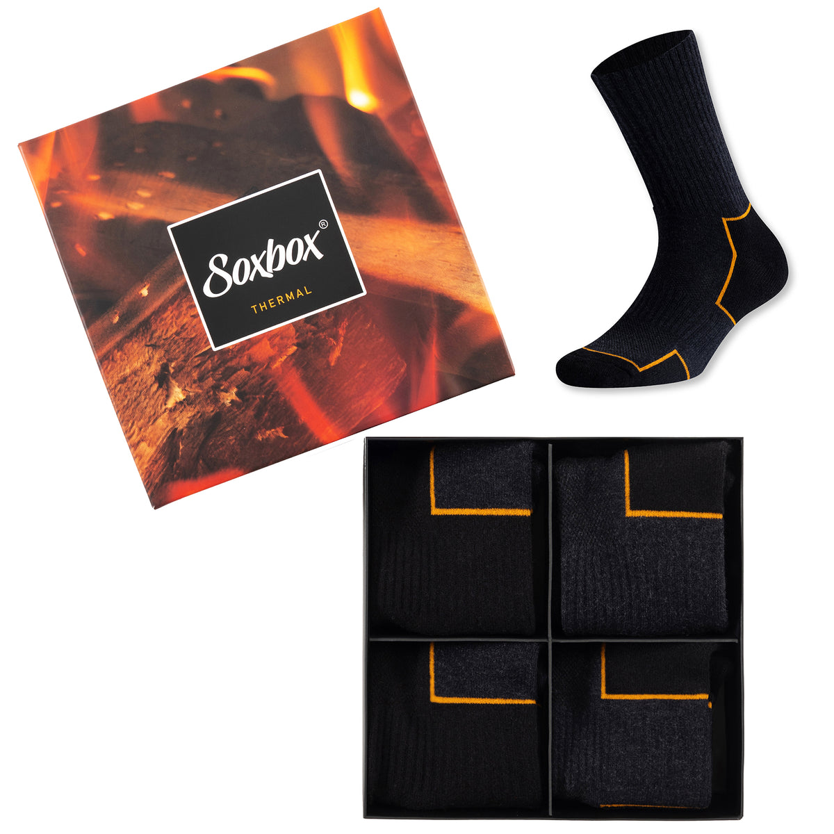 Mens 4PK Soxbox Assorted Thermal Sock