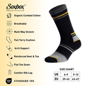 Mens 4PK Soxbox Black Work Socks