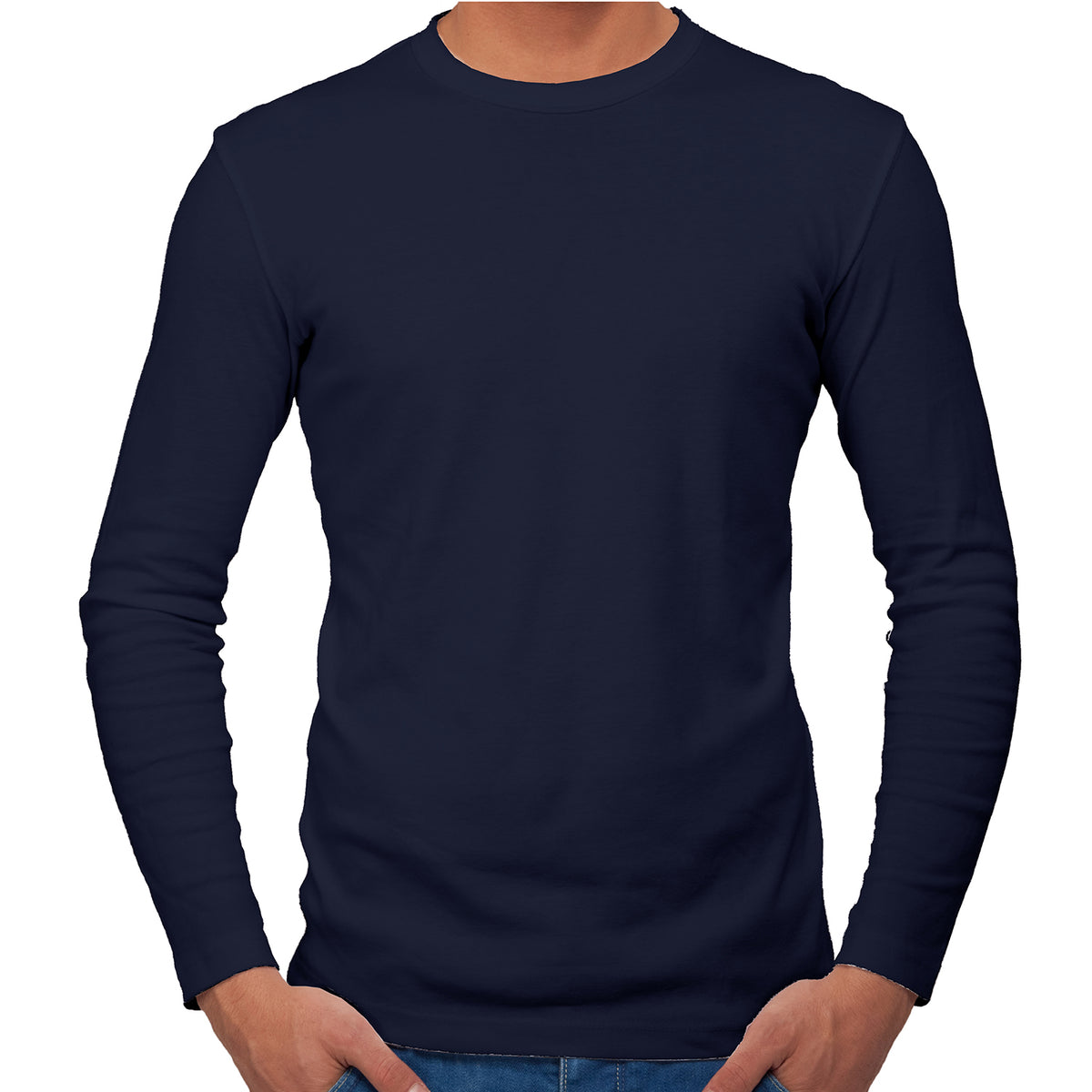 Mens Thermal Underwear Long Sleeve Top Navy