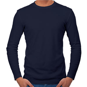 Mens Thermal Underwear Long Sleeve Top Navy
