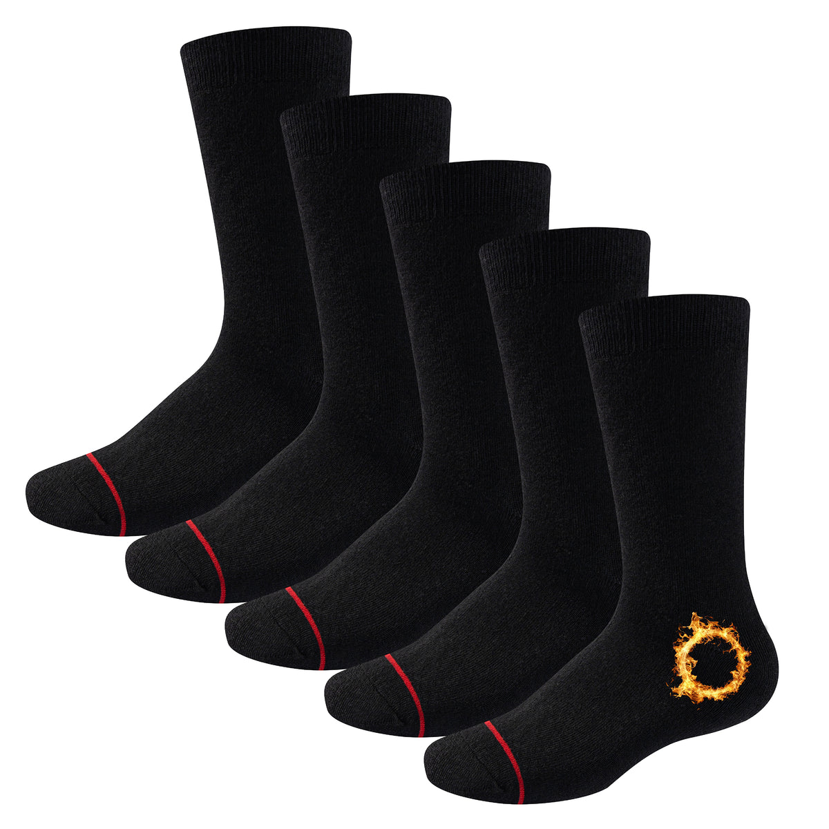 Mens 5 Pack Thermal Socks (Black)