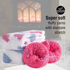 3PK Girls Cosy Lounge Socks Hearts