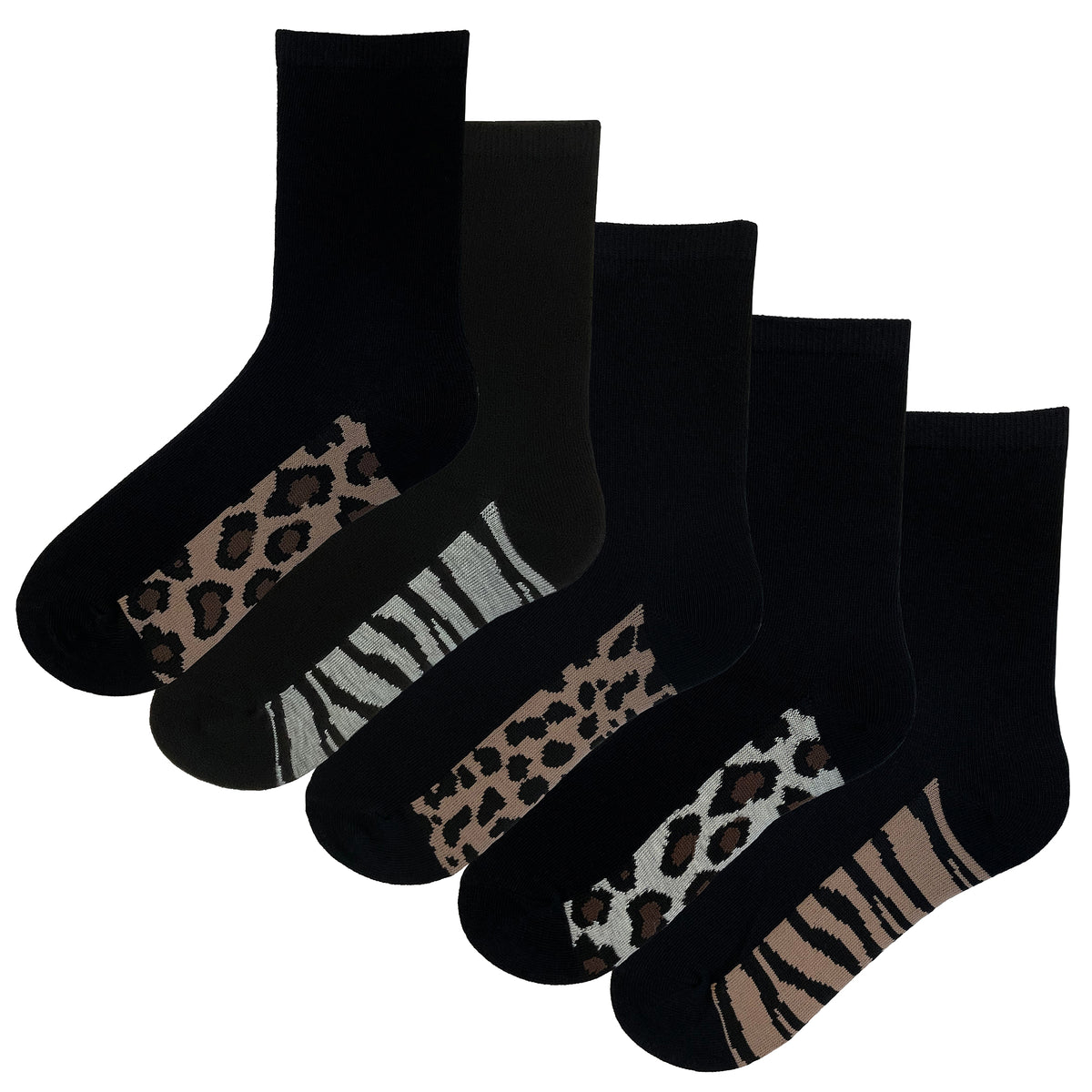 Animal Footbed Socks 5 Pack