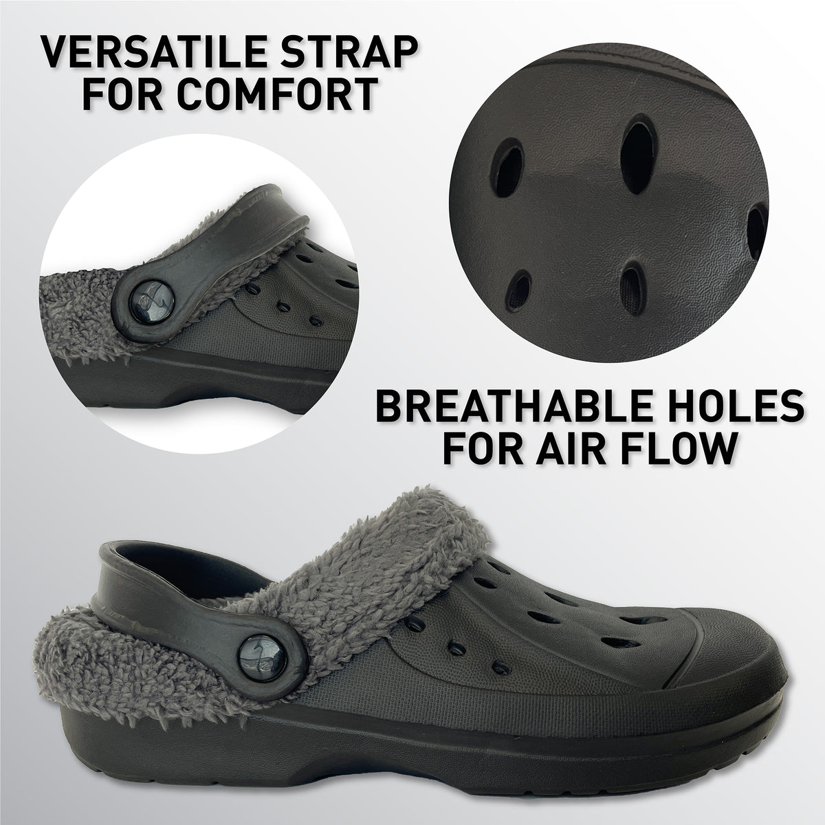 Mens Fleece Lined Clogs navy