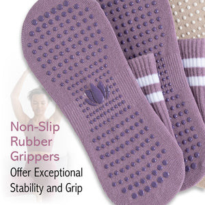 Womens 4pk Yoga & Pilates Pastel Ankle Socks