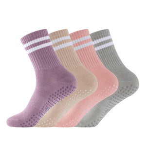 Womens 4pk Yoga & Pilates Pastel Ankle Socks