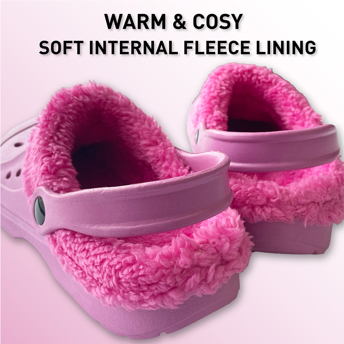 Womens Fleece Lined Clogs Berry