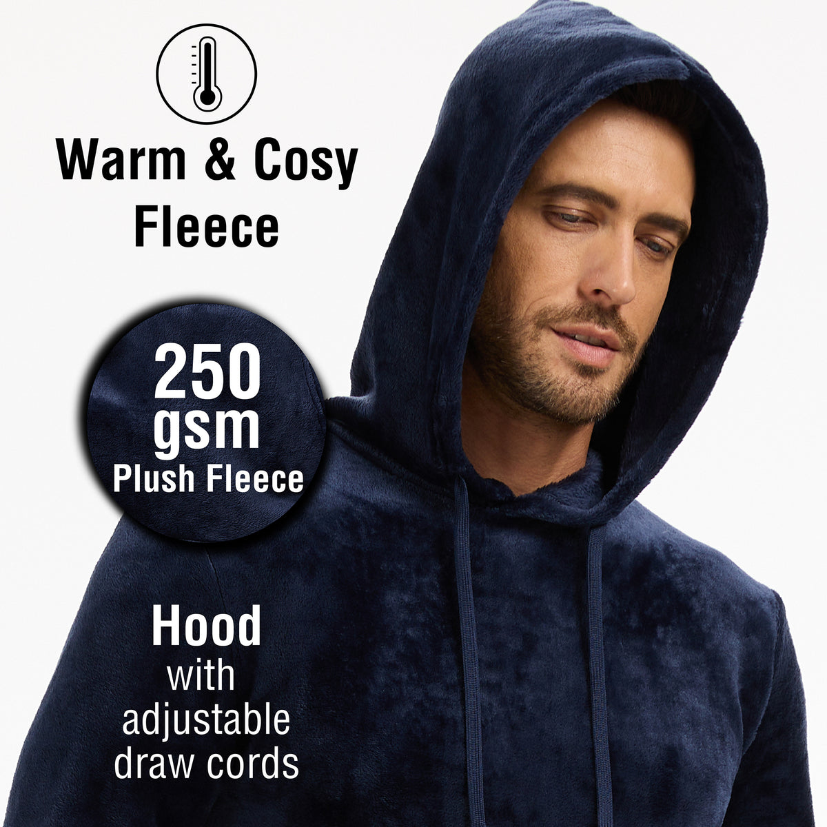 Mens Flannel & Sherpa Lined grey LS Pyjamas Set