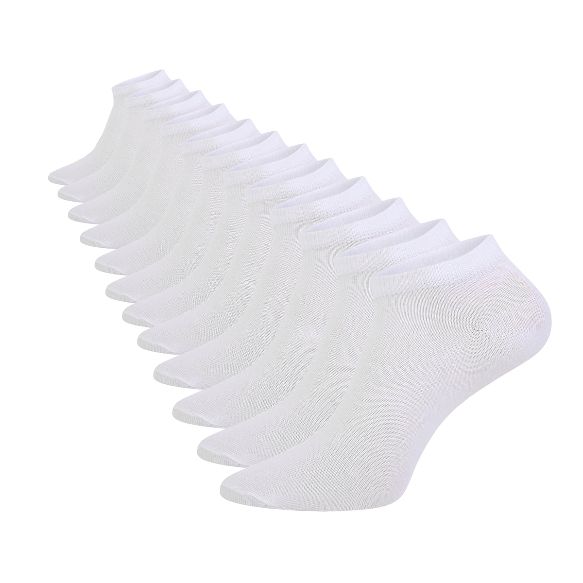 Ladies 12PK Trainer Liner Socks White