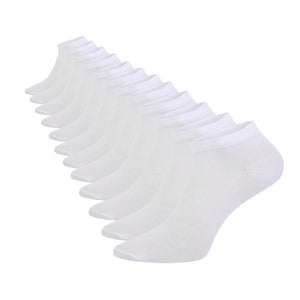 Ladies 12PK Trainer Liner Socks White