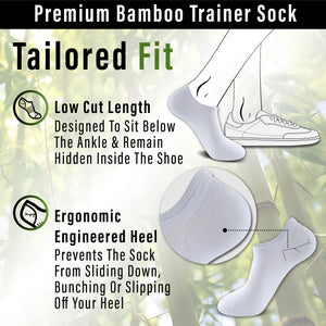 Mens 6pk Bamboo Assorted Trainer socks