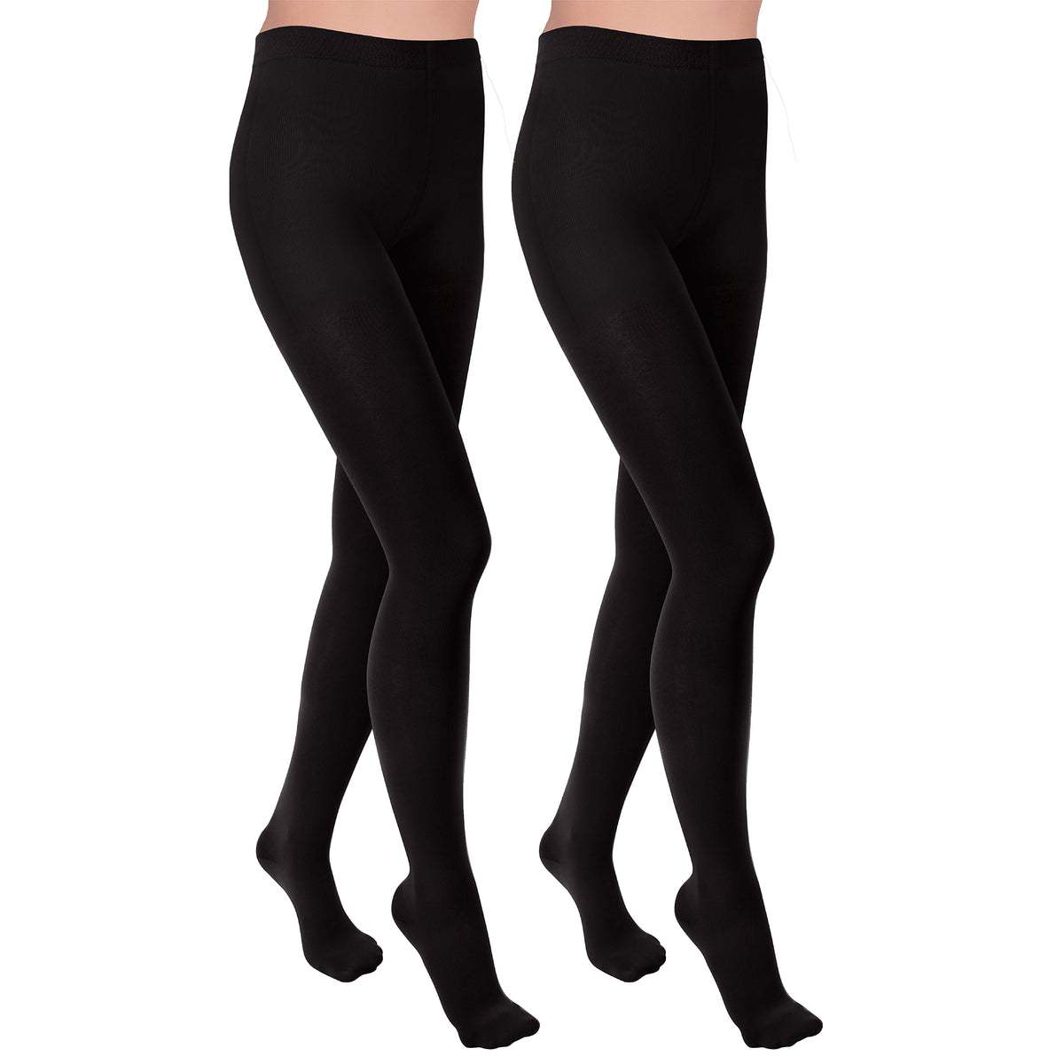 Womens 2pk Black Cosy Tights