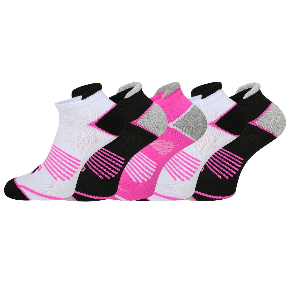 Ladies 5 Pack Trainer Liner Socks Assorted