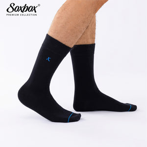 Mens 12PK Black Embroidery Socks - Soxbox