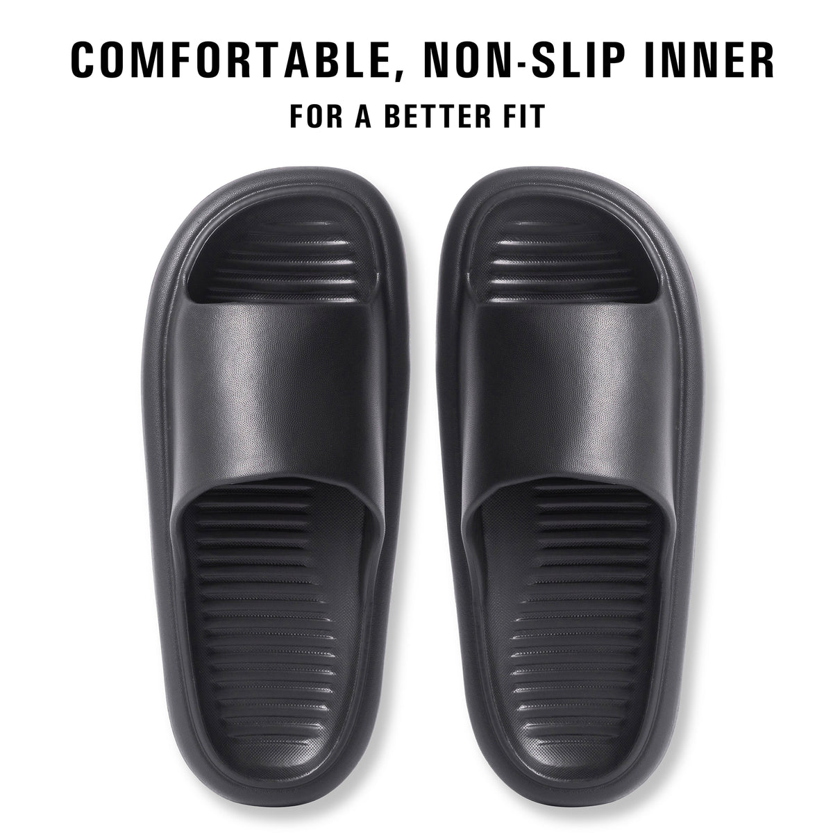 Mens Anti-Slip Adult Sliders (Black)