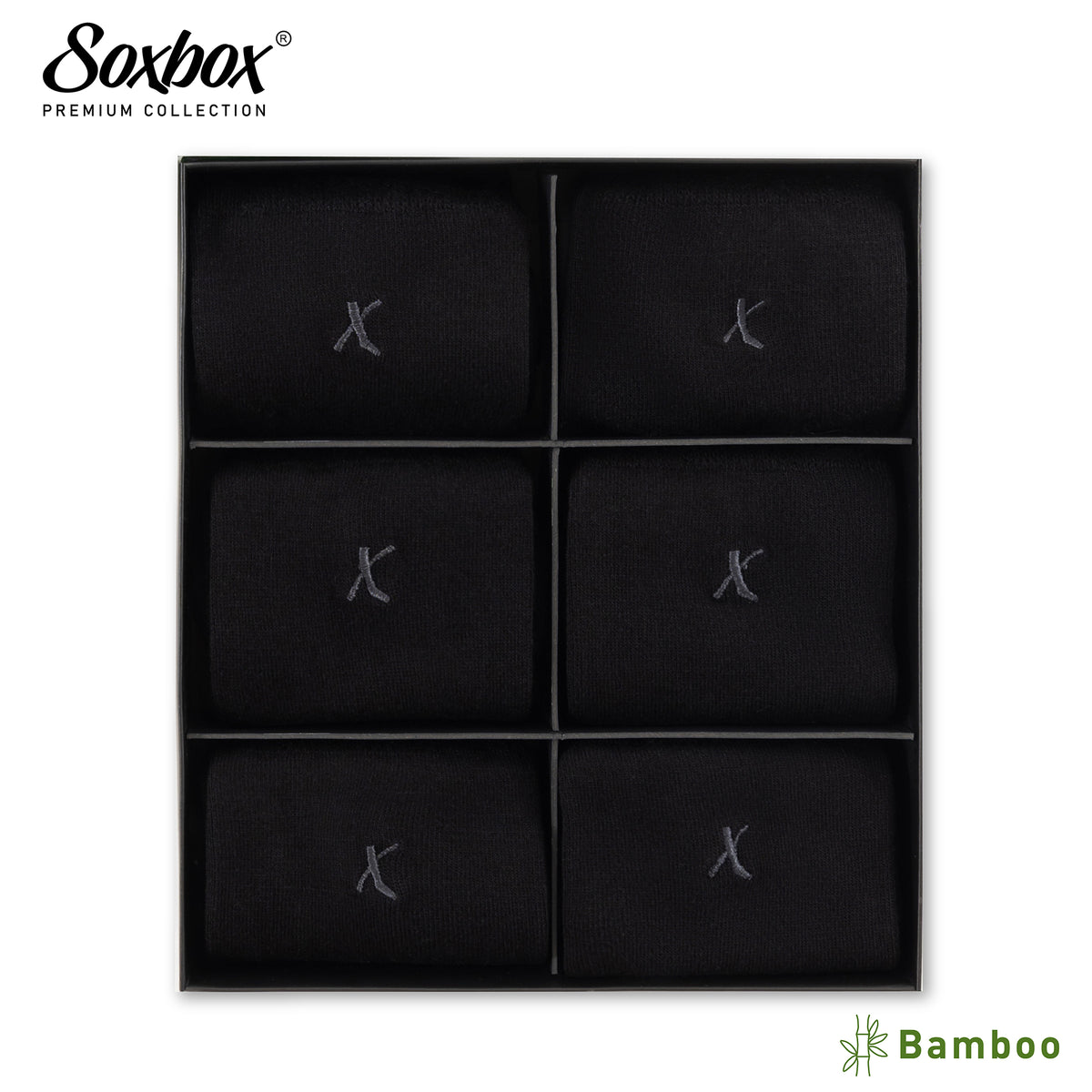 6PK Mens Bamboo Socks Black