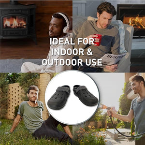 Mens Cosy Fleece Lined Black Clogs