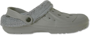 Mens Fleece Lined Grey Clogs