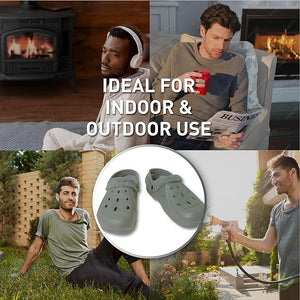 Mens Fleece Lined Grey Clogs
