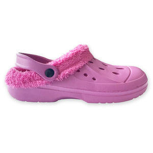 Womens Fleece Lined Clogs Berry