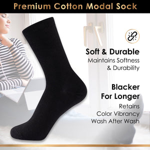 Black 6 Pack Mens Premium Modal Blend Socks