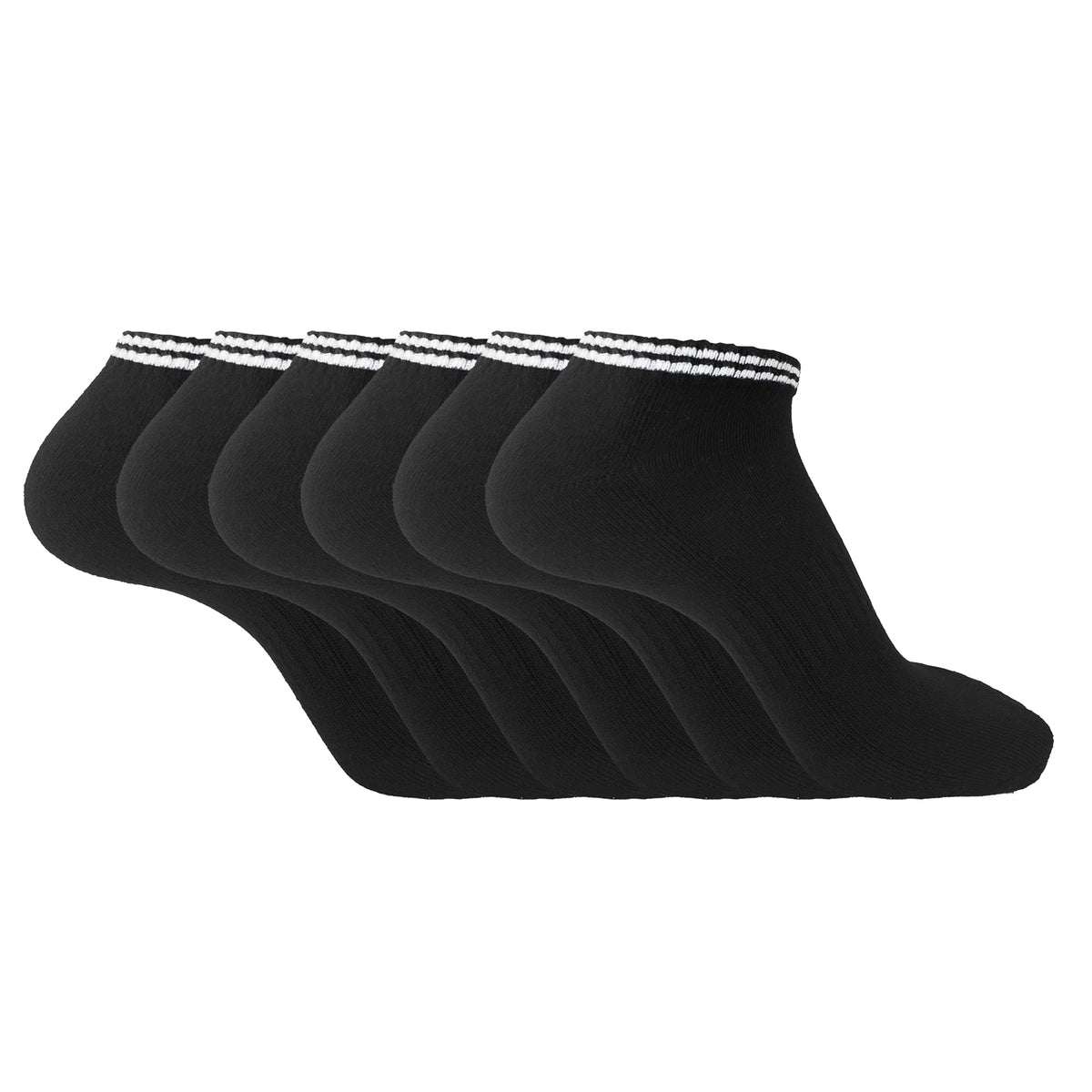 Mens Sports Trainer Liner Socks Black