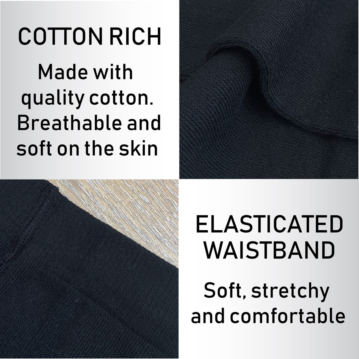 Girls 4 Pack Solid Tights (Black)