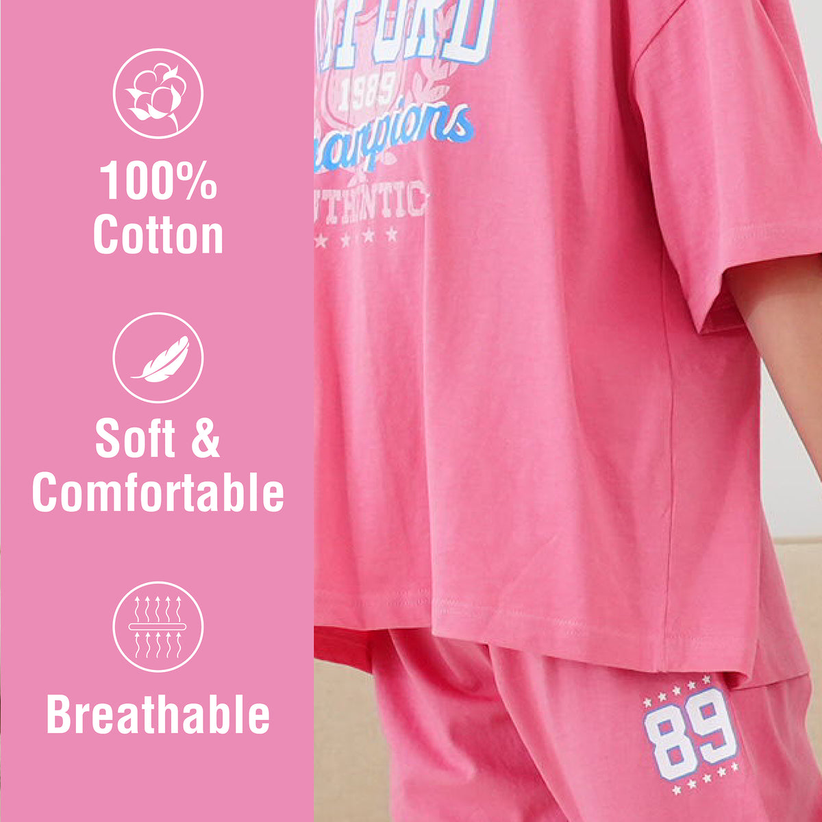 Girls 3PK College SS Long Pyjamas