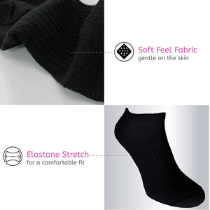 Ladies 12PK Trainer Liner Socks Black
