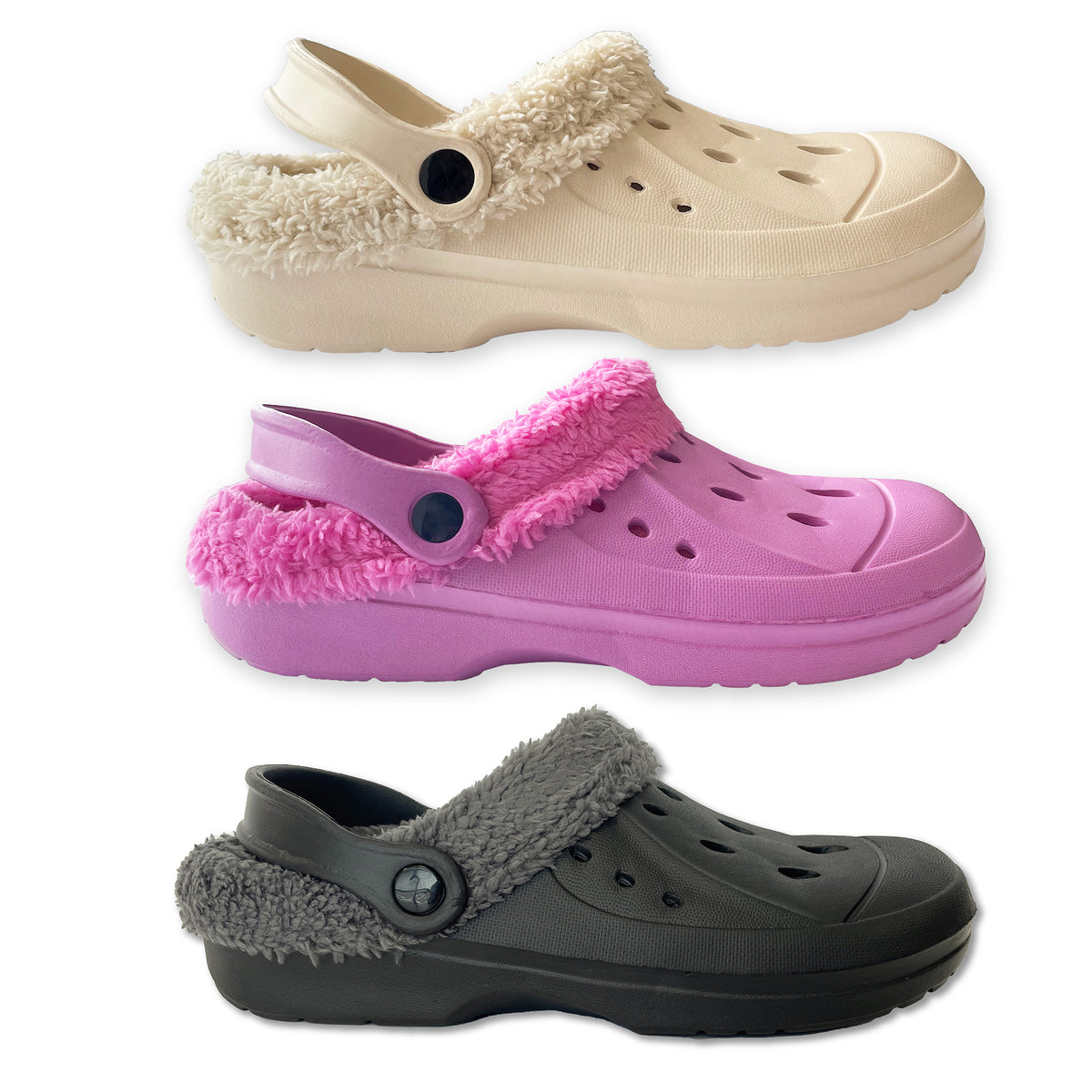 Ladies Fleece Lined Clogs beige