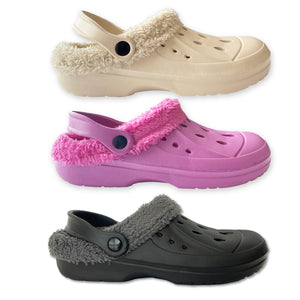 Ladies Fleece Lined Clogs beige
