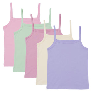 Girls Assorted 5 Pack Cami Vests