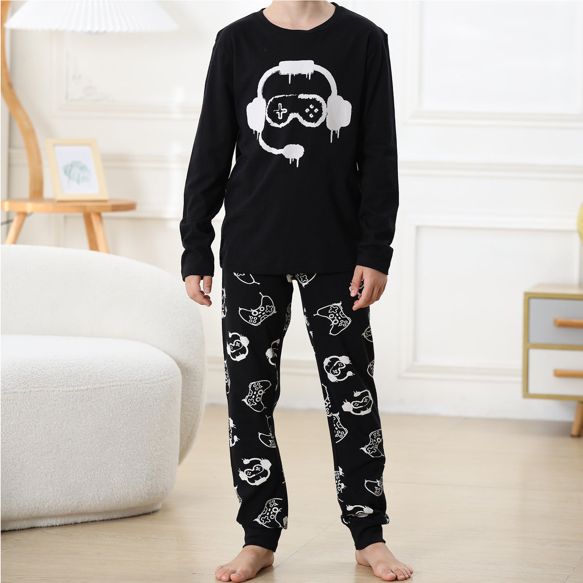 Boys Long Sleeve Mono Gamer Pyjamas