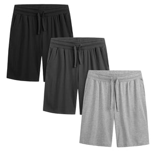 Mens 3PK Grey/Black Lounge Shorts