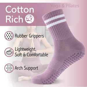 Womens 4pk Yoga & Pilates Pastel Ankle Socks