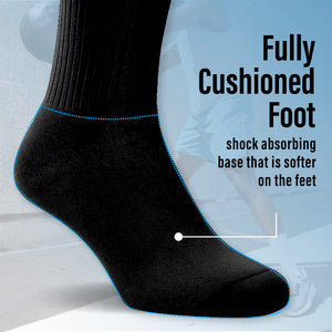 Mens 20PK Terry Black Sports Socks