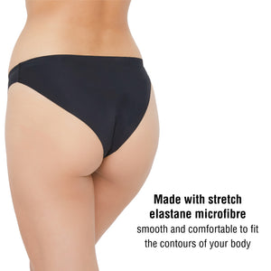 Womens 5PK No VPL Black Bikini Briefs