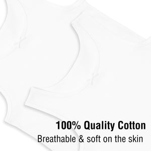 Girls White 5 Pack Vests