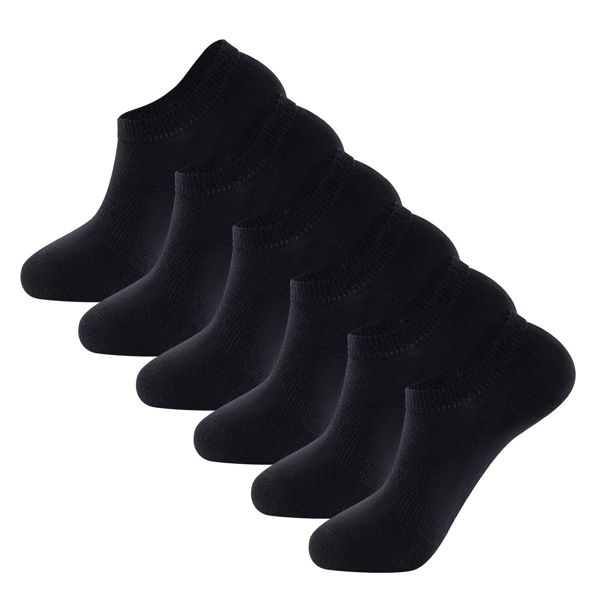 Mens 6pk Low Cut Black Trainer Socks