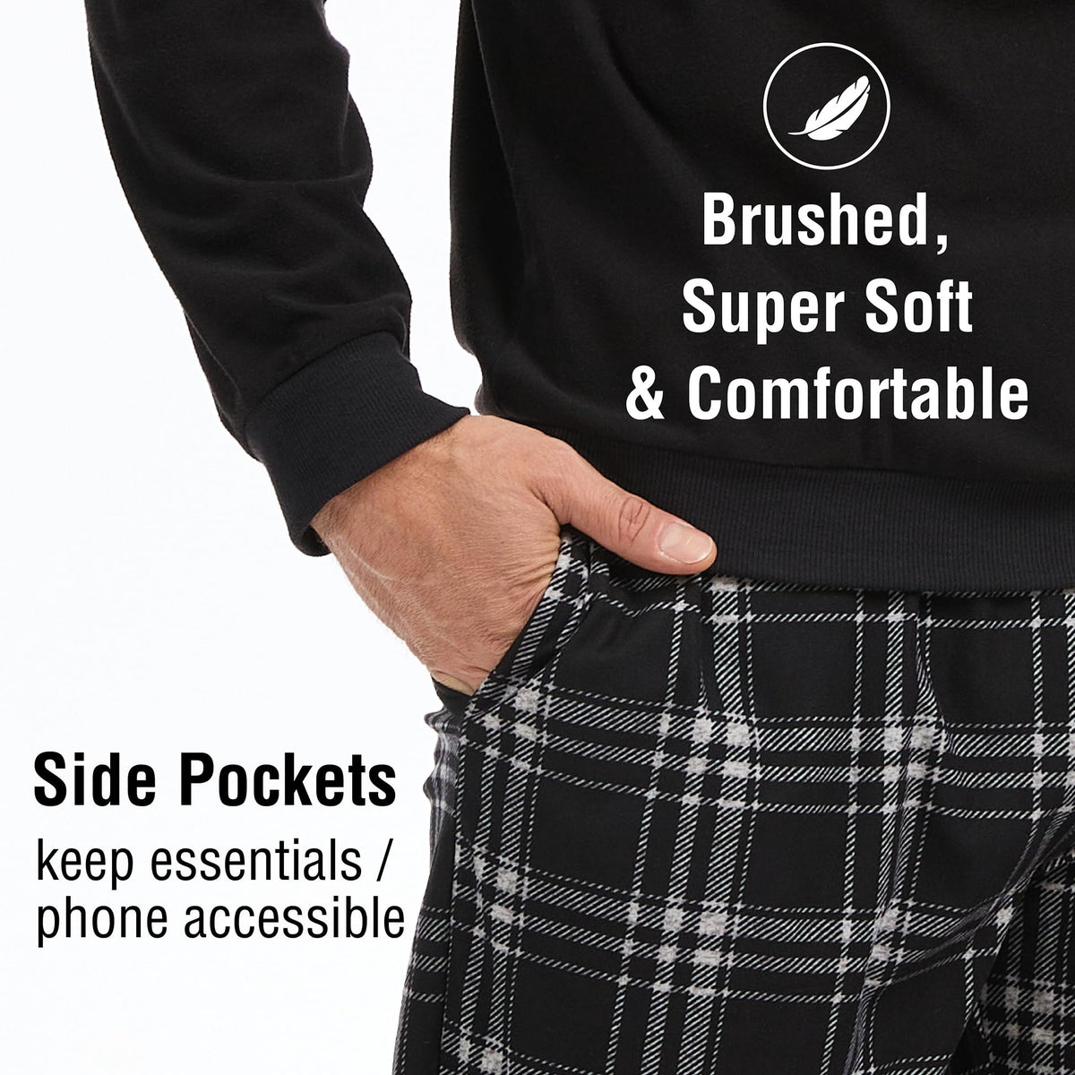 Mens Grey Checked Pyjama Set