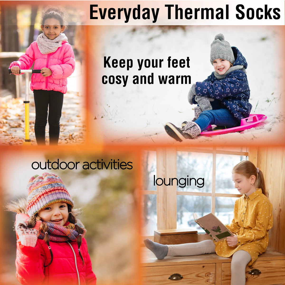 Girls 6pk Thermal Breathable Assorted Socks