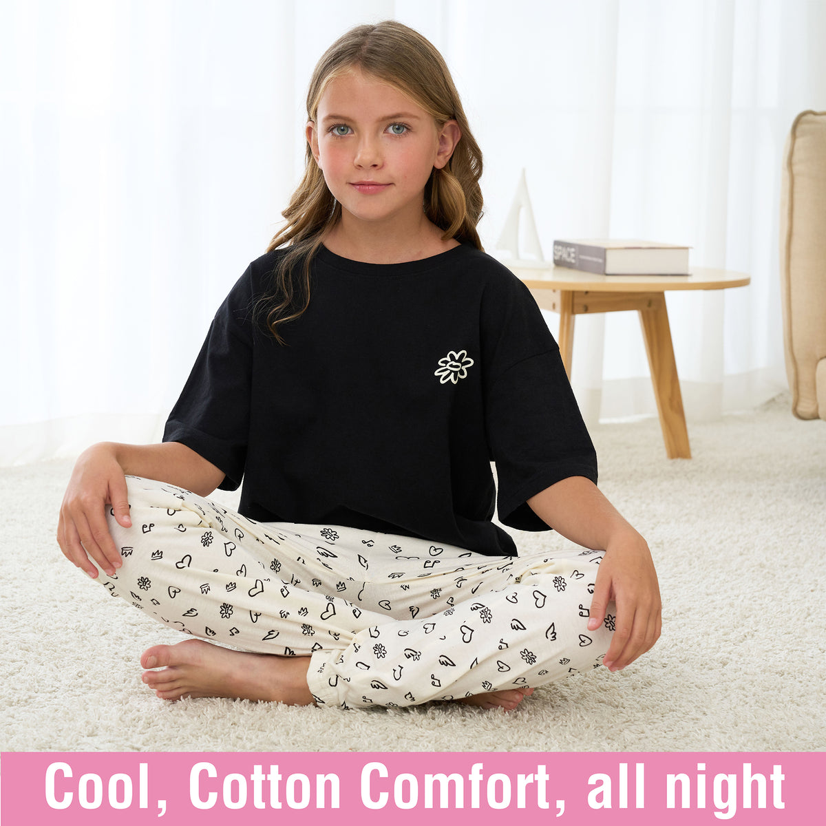 Girls 3PK Doodle SS Long Pyjamas