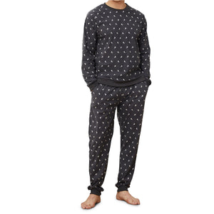 Mens LS Pyjamas Set - Fake Cotton Blue checks