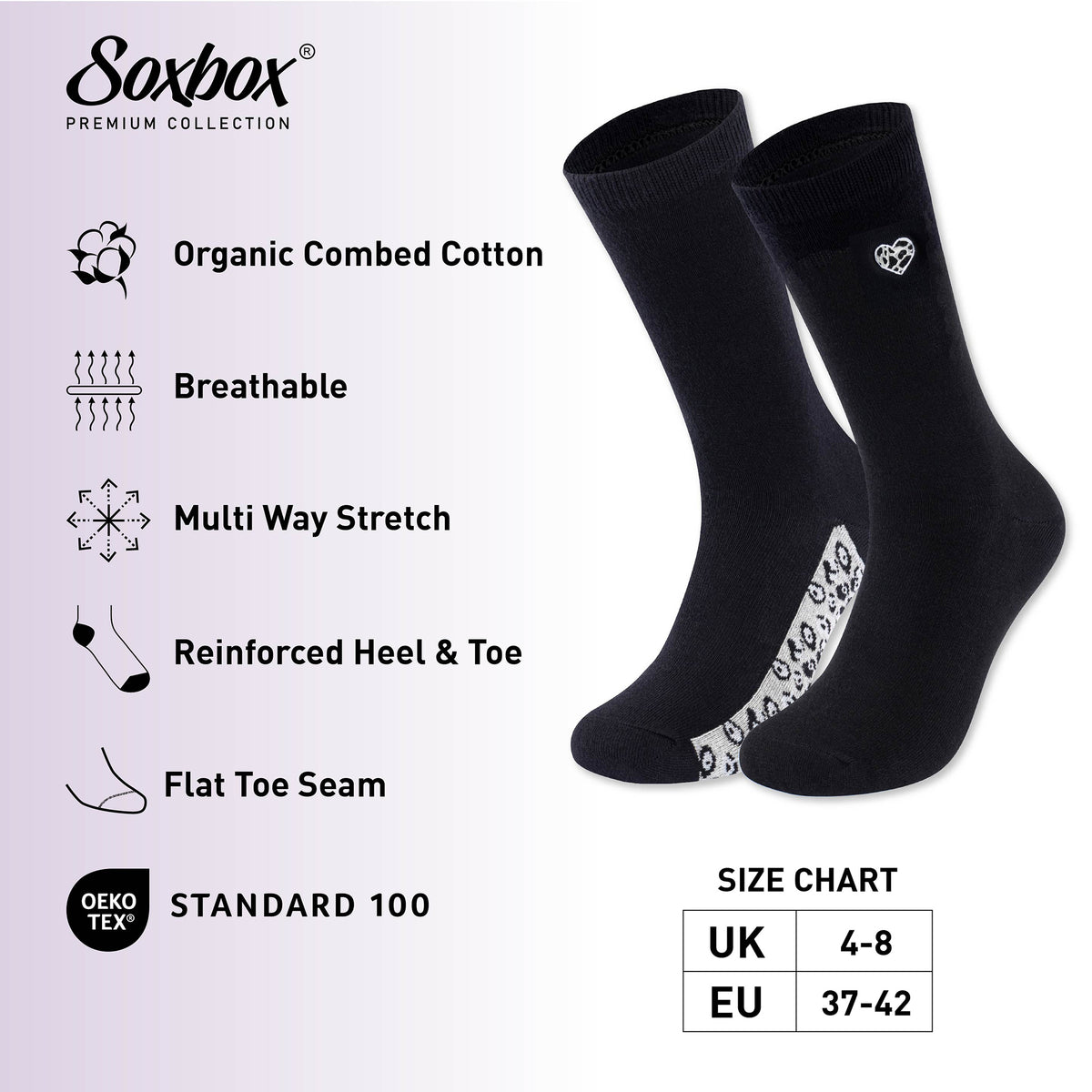 Womens 6PK Soxbox Embroidery Socks