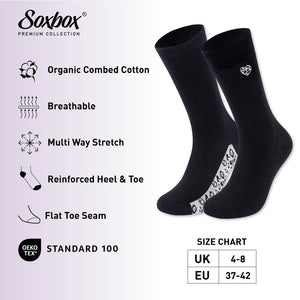 Womens 6PK Soxbox Embroidery Socks