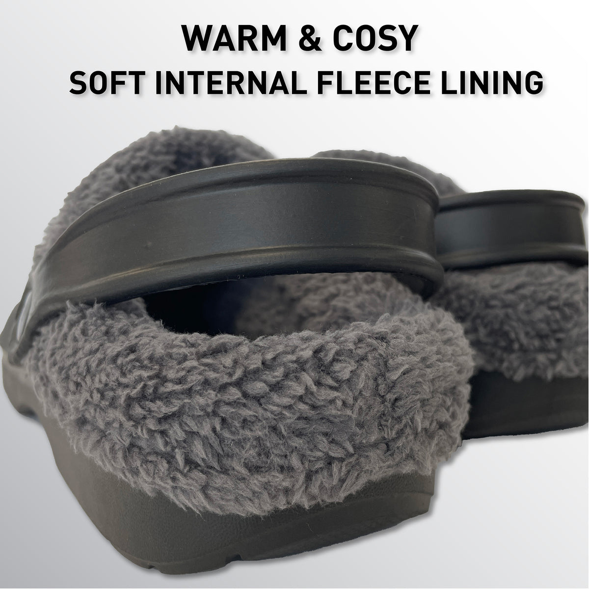 Mens Fleece Lined Clogs navy