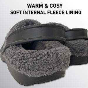Mens Fleece Lined Clogs navy